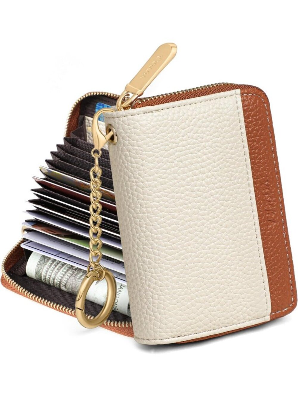 Stylish RFID Blocking Women's Credit Card Wallet & Zipper Business Card Holder